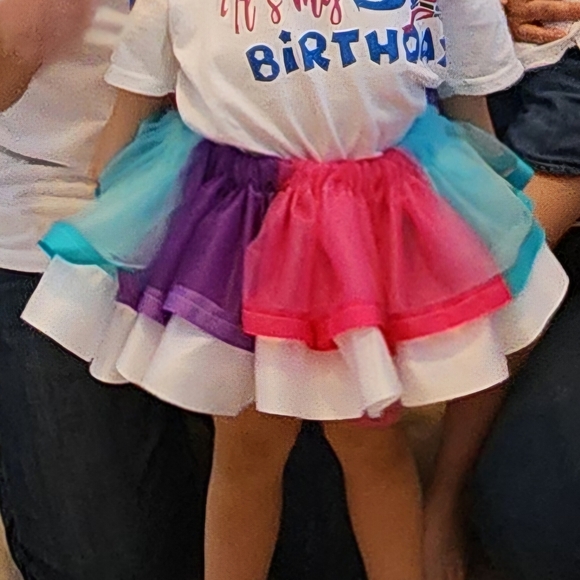 Handmade Multi Color Tutu & Bow Clip - Picture 2 of 3